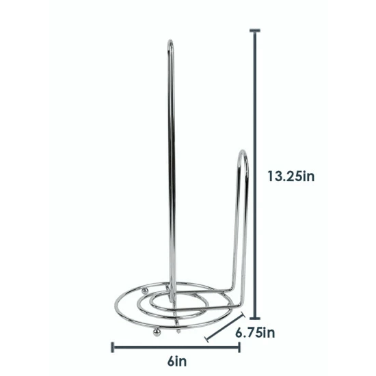 Home Basics Chrome Collection Free Standing Paper Towel Holder With Easy-Tear Arm, Chrome Tools & Accessories - Image 7