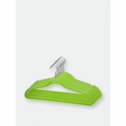 Home Basics 10 Piece Velvet Hanger, Green Storage & Organization