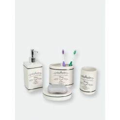 Home Basics 4 Piece Paris Bath Accessory Set Bath Accessories