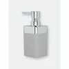 Home Basics Skylar 10 Oz. ABS Plastic Soap Dispenser, Grey Bath Accessories