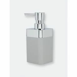 Home Basics Skylar 10 Oz. ABS Plastic Soap Dispenser, Grey Bath Accessories