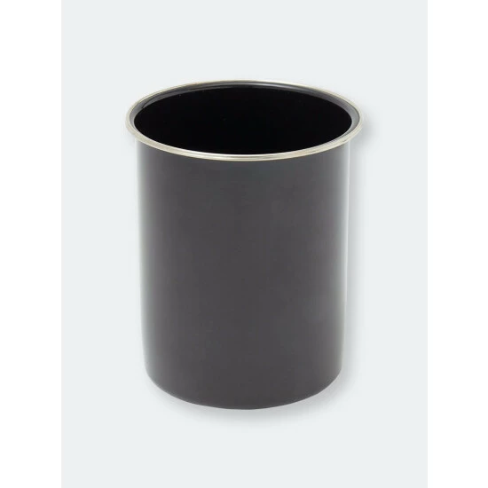 Home Basics Live Eat And Cook Ceramic Cutlery Holder With Steel Rim, Black Tools & Accessories - Image 4