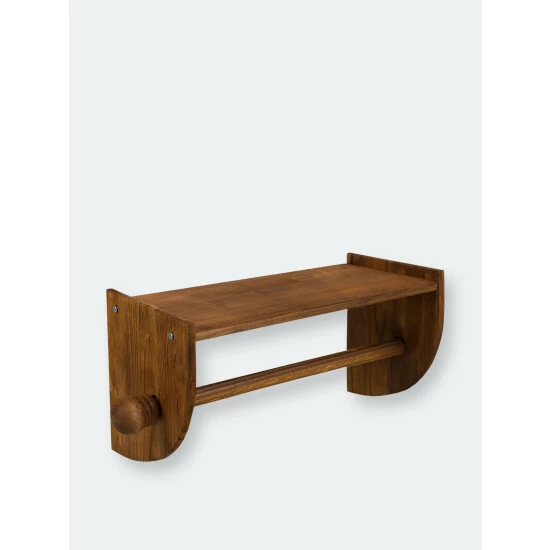 Home Basics Quick Install Rustic Pine Wood Wall Mounted Paper Towel Holder With Flat Top, Brown Tools & Accessories - Image 9