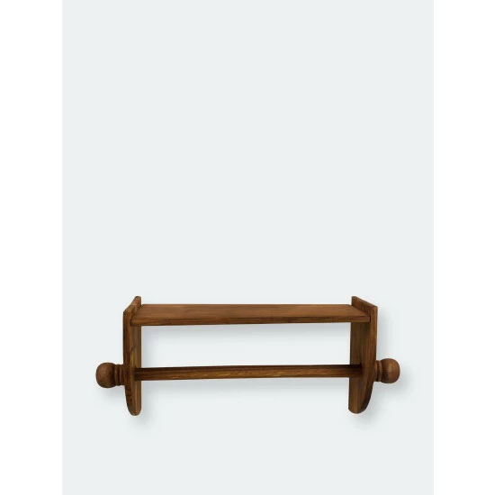 Home Basics Quick Install Rustic Pine Wood Wall Mounted Paper Towel Holder With Flat Top, Brown Tools & Accessories - Image 10