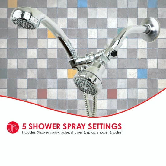 Home Basics Shower Head Massager Bath Accessories - Image 2