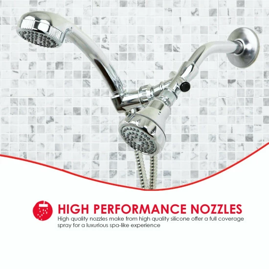 Home Basics Shower Head Massager Bath Accessories - Image 3