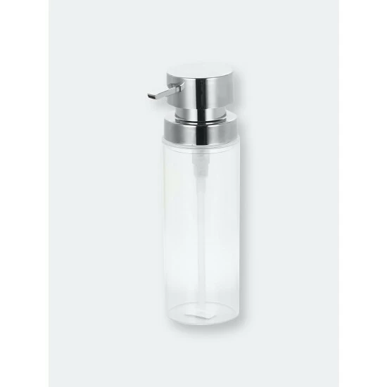 Home Basics 12 Oz. Cylinder Plastic Hand Soap Dispenser With Brushed Stainless Steel Pump, Clear Bath Accessories Default Title