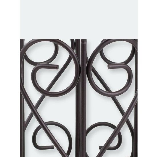 Home Basics Scroll Collection Steel Cutlery Holder With Mesh Bottom And Non-Skid Feet, Bronze Knives & Cutting Boards - Image 4