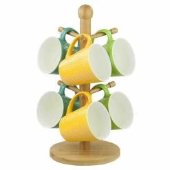 Home Basics Bamboo Mug Tree Tools & Accessories