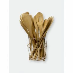 Home Basics Lyon Cutlery Holder With Mesh Bottom And Non-Skid Feet Tools & Accessories Rose Gold