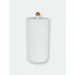 Home Basics Grove Free Standing Paper Towel Holder With Weighted Base And Padded Base, White Storage & Organization