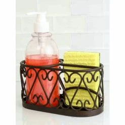 Home Basics Scroll Collection Soap Dispenser With Caddy, Bronze Tools & Accessories