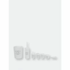 Home Basics Paris Collection 7 Piece Bath Ensemble, White Bath Accessories