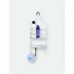 Home Basics Chrome Plated Steel Flat Wire Shower Caddy Bath Accessories