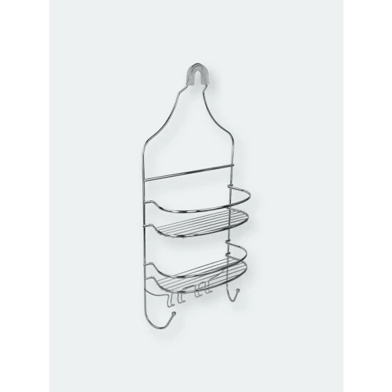 Home Basics Chrome Plated Steel Flat Wire Shower Caddy Bath Accessories - Image 6