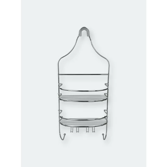 Home Basics Chrome Plated Steel Flat Wire Shower Caddy Bath Accessories - Image 9