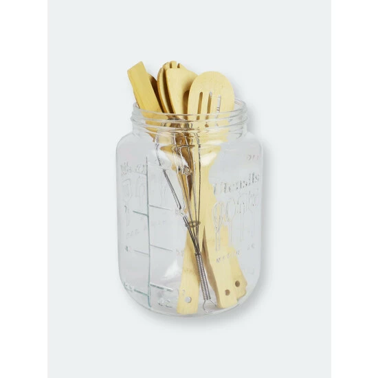Home Basics 153.6 Oz. X-Large Glass Mason Canister Jar, Clear Storage & Organization
