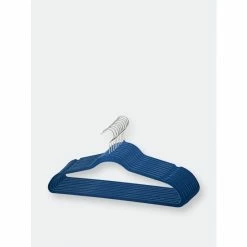 Home Basics 10 Piece Velvet Hanger, Navy Storage & Organization