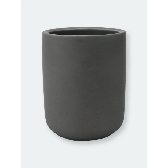 Home Basics Luxem 4 Piece Ceramic Bath Accessory Set, Grey Bath Accessories - Image 7