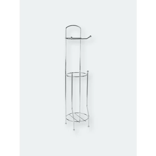 Home Basics Chrome Plated Steel Bath Tissue Organizer Bath Accessories - Image 3