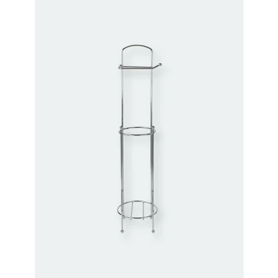 Home Basics Chrome Plated Steel Bath Tissue Organizer Bath Accessories - Image 4