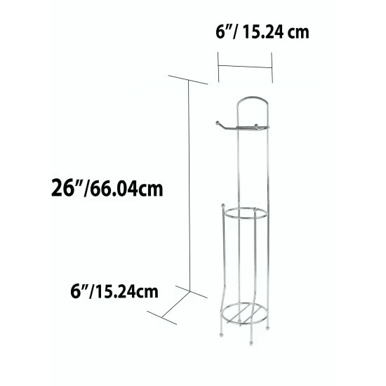 Home Basics Chrome Plated Steel Bath Tissue Organizer Bath Accessories - Image 5