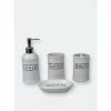 Home Basics Resort 4 Piece Ceramic Bath Accessory Set, White Bath Accessories