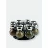 Home Basics Contemporary Low Profile Revolving 8-Jar Spice Rack Set, Black Tools & Accessories