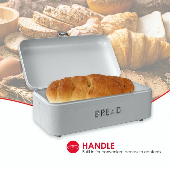 Home Basics Soho Metal Bread Box - White Tools & Accessories Default Title - Image 2