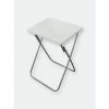 Home Basics Metallic Multi-Purpose Foldable Table, Silver Storage & Organization