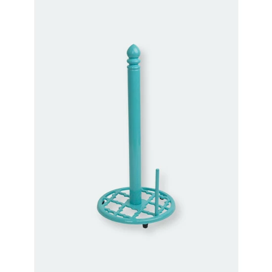 Home Basics Lattice Collection Cast Iron Paper Towel Holder, Turquoise Tools & Accessories