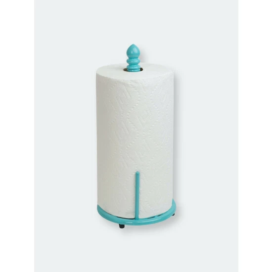 Home Basics Lattice Collection Cast Iron Paper Towel Holder, Turquoise Tools & Accessories - Image 3