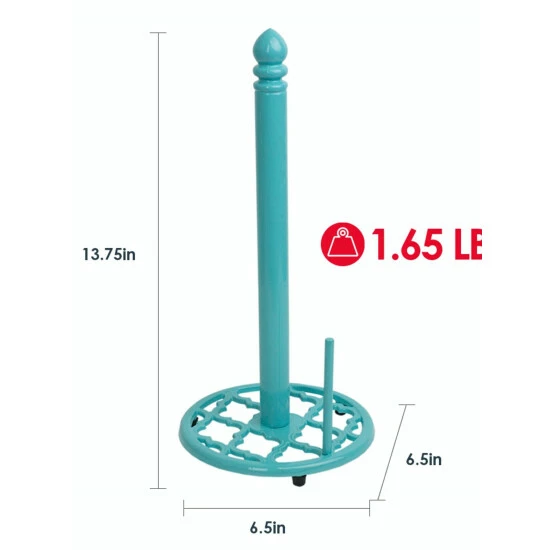 Home Basics Lattice Collection Cast Iron Paper Towel Holder, Turquoise Tools & Accessories - Image 4